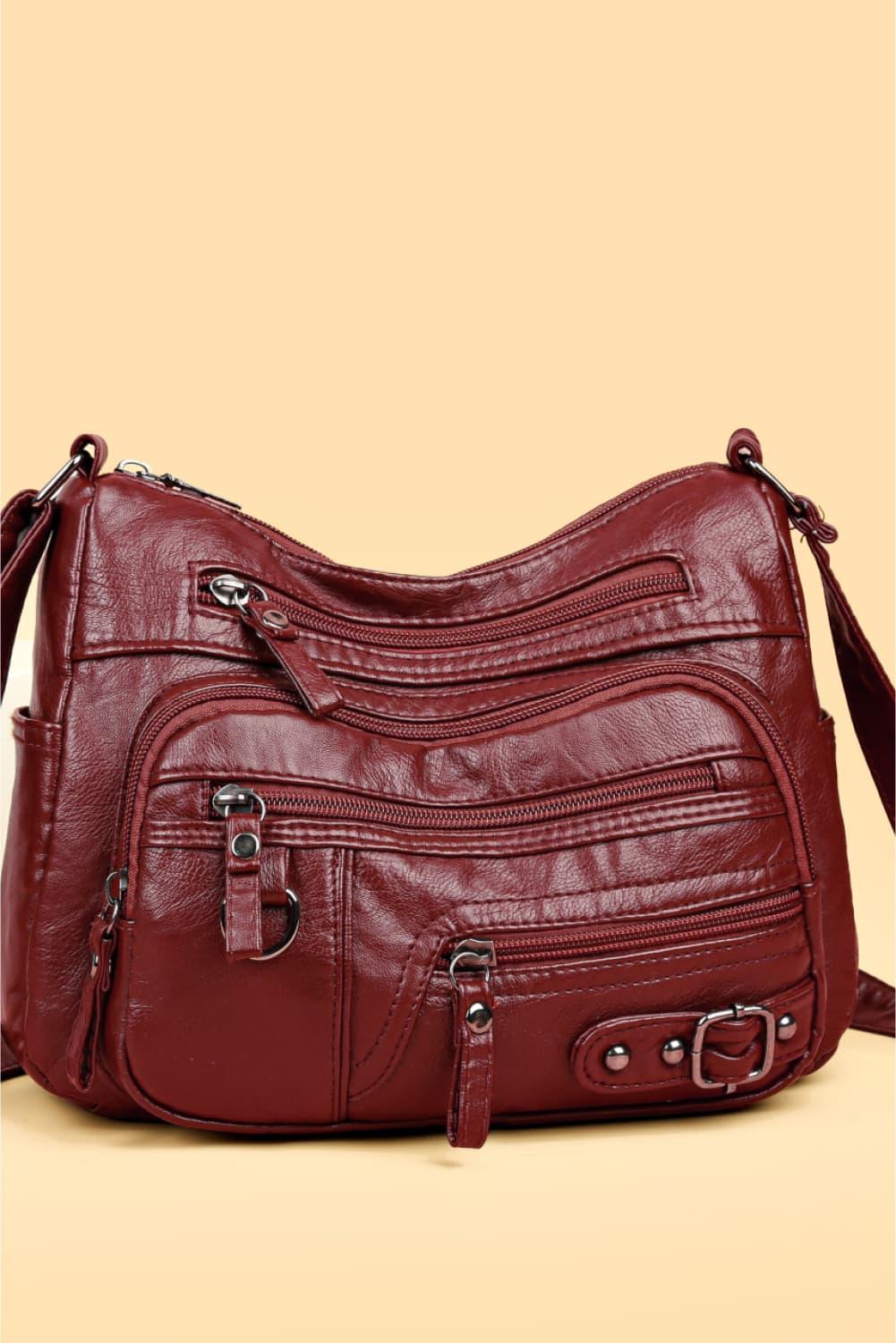 Multi-Pocket PU Leather Crossbody Bag Carauana Store