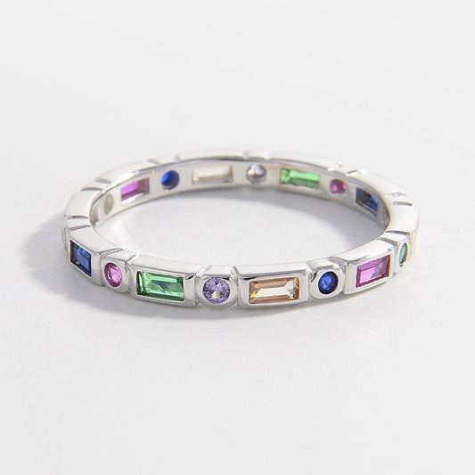 925 Sterling Silver Inlaid Zircon Ring Carauana Store