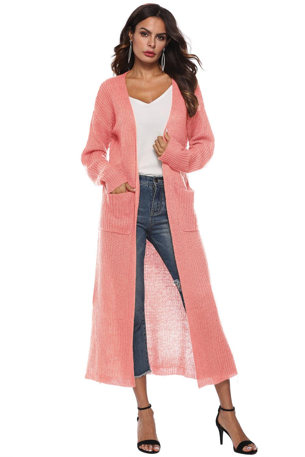 Long Sleeve Open Front Buttoned Cardigan Carauana Store