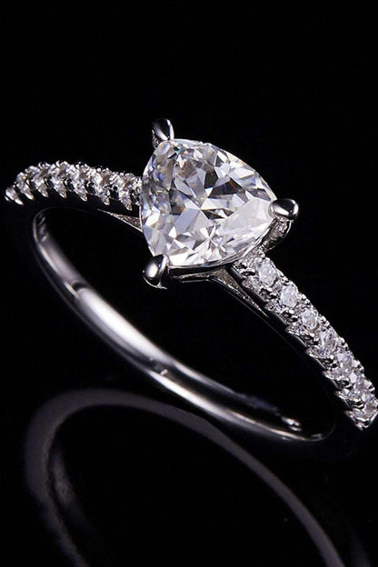 1 Carat Moissanite Triangle 925 Sterling Silver Ring Carauana Store