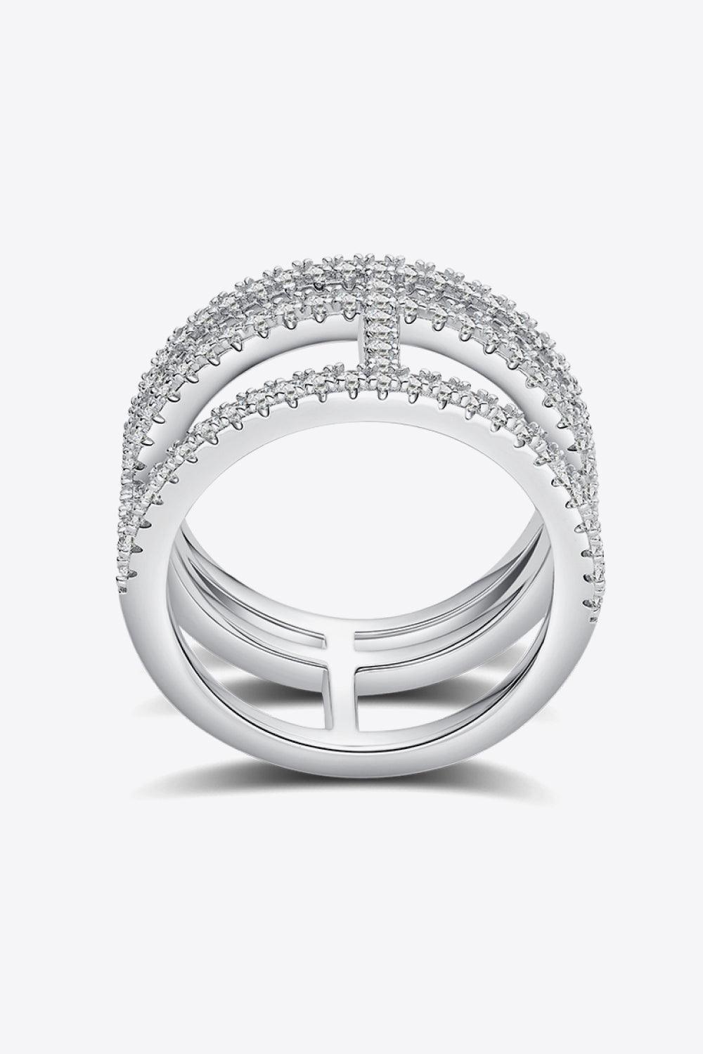 Adored Moissanite Cutout Wide Ring Carauana Store