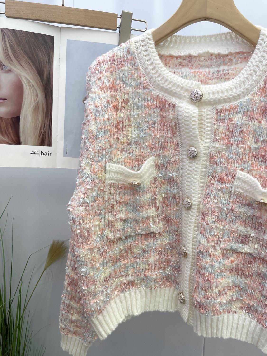 Heathered Button Up Long Sleeve Cardigan Carauana Store