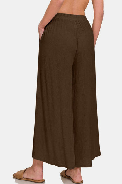 Zenana Woven Wide Leg Pants With Pockets Carauana Store
