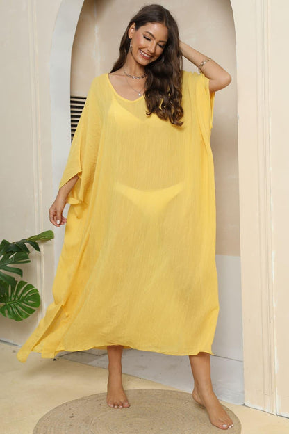 V-Neck Three-Quarter Sleeve Cover-Up Carauana Store
