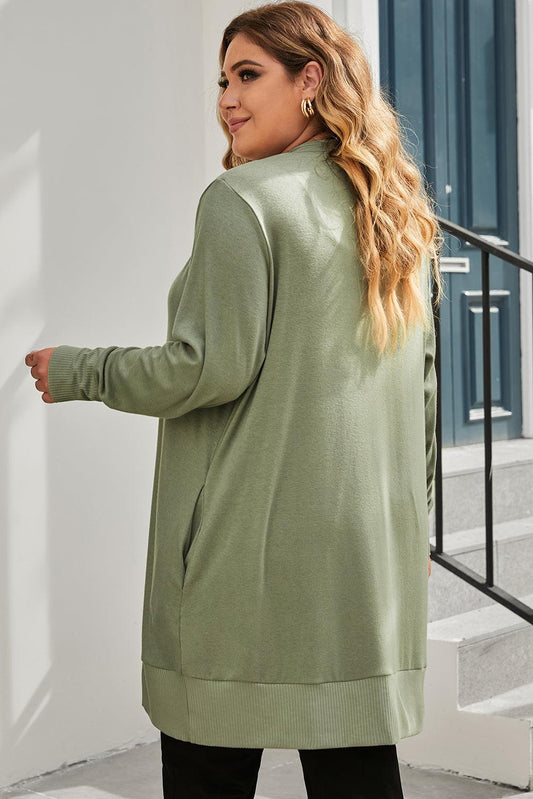 Snap Up V-Neck Long Sleeve Cardigan with Pockets Carauana Store