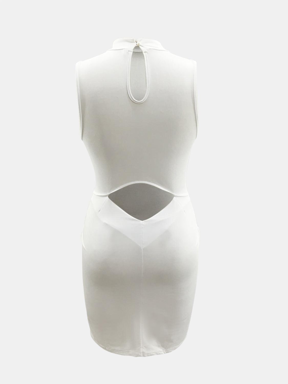 Cutout Mock Neck Sleeveless Dress Carauana Store