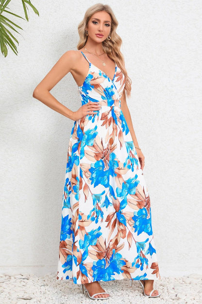 Printed Surplice Maxi Cami Dress Carauana Store