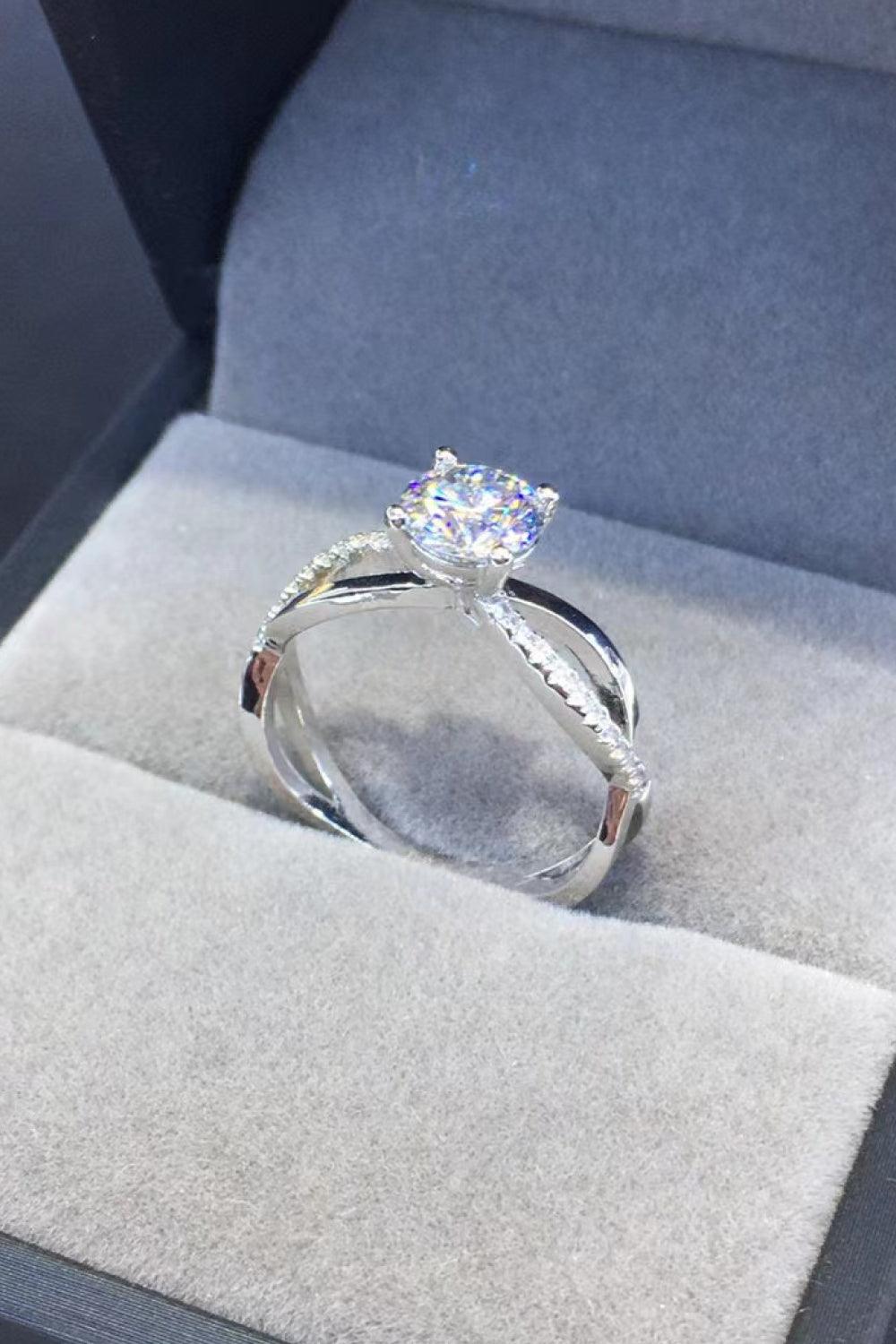 2 Carat Moissanite Crisscross 925 Sterling Silver Ring Carauana Store