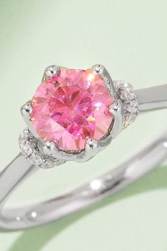 1 Carat Moissanite Contrast 925 Sterling Silver Ring Carauana Store