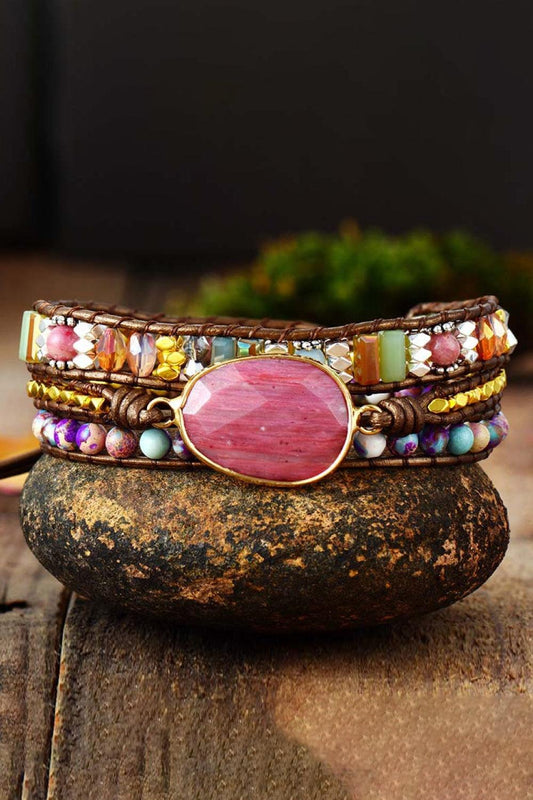 Handmade Crystal Beaded Natural Stone Bracelet Carauana Store