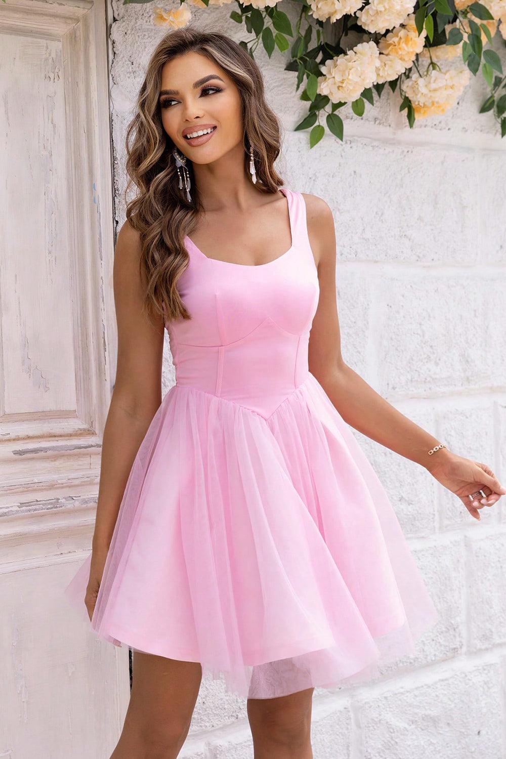 Wide Strap Mesh Dress Carauana Store