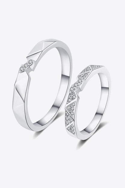 Moissanite Minimalist Rhodium-Plated Ring Carauana Store
