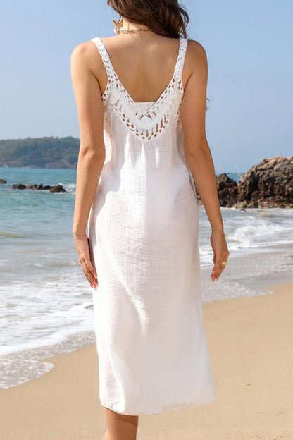 Slit Scoop Neck Wide Strap Cover Up Carauana Store