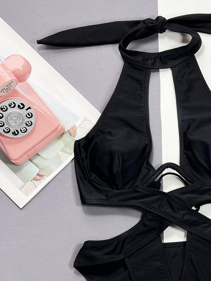 Cutout Halter Neck One-Piece Swimwear Carauana Store