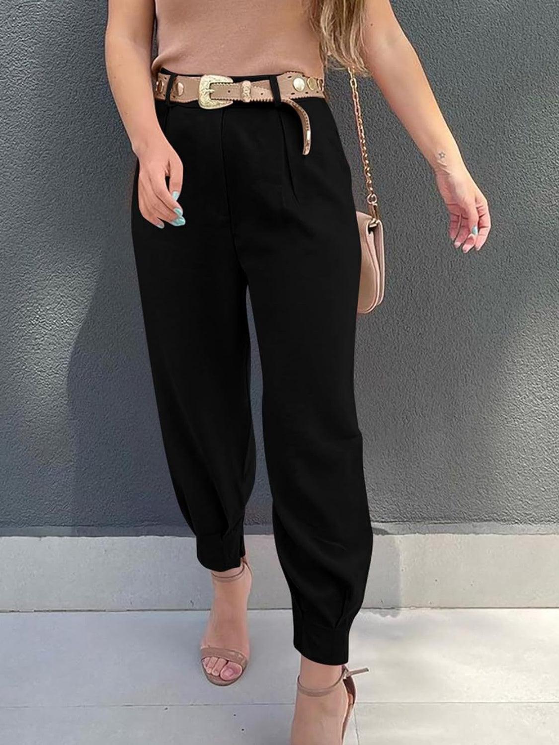 High Waist Cropped Pants Carauana Store