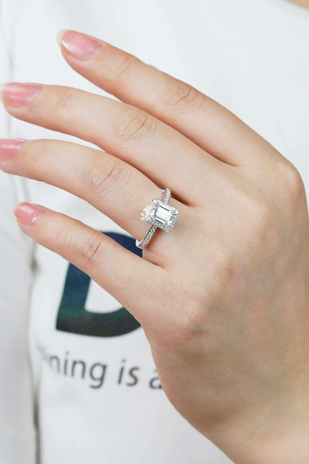 1 Carat Moissanite 925 Sterling Silver Halo Ring Carauana Store