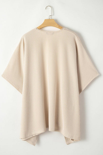 Lace Detail Open Front Half Sleeve Cover Up Carauana Store
