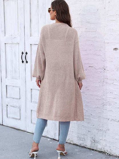 Open Front Longline Cardigan with Pockets Carauana Store