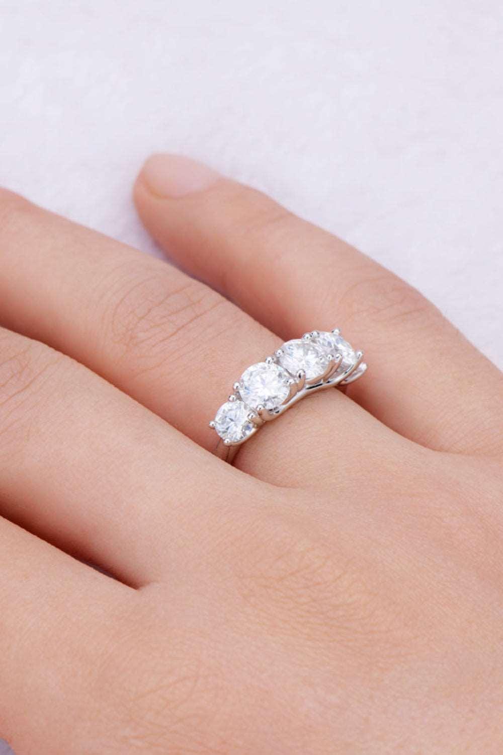 1 Carat Moissanite 925 Sterling Silver Half-Eternity Ring Carauana Store