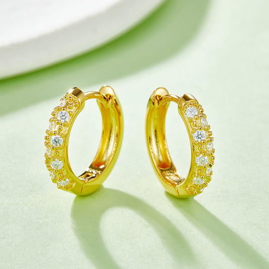 Moissanite 925 Sterling Silver Huggie Earrings Carauana Store