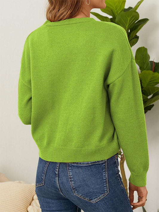 Flower Button Front Dropped Shoulder Cardigan Carauana Store