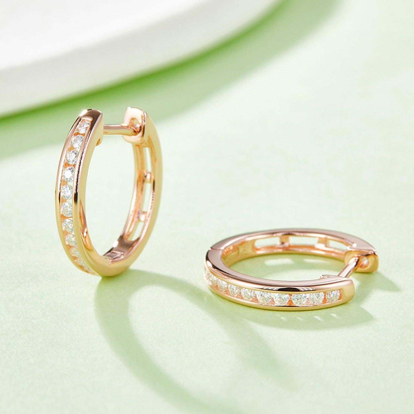 Moissanite 925 Sterling Silver Huggie Earrings Carauana Store