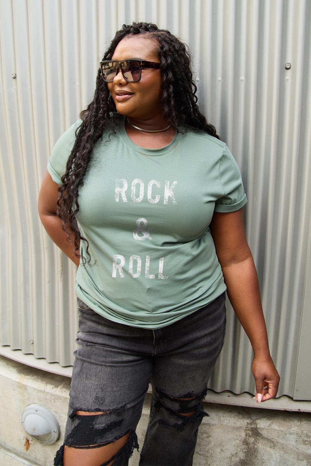 Simply Love Full Size ROCK & ROLL Short Sleeve T-Shirt Carauana Store