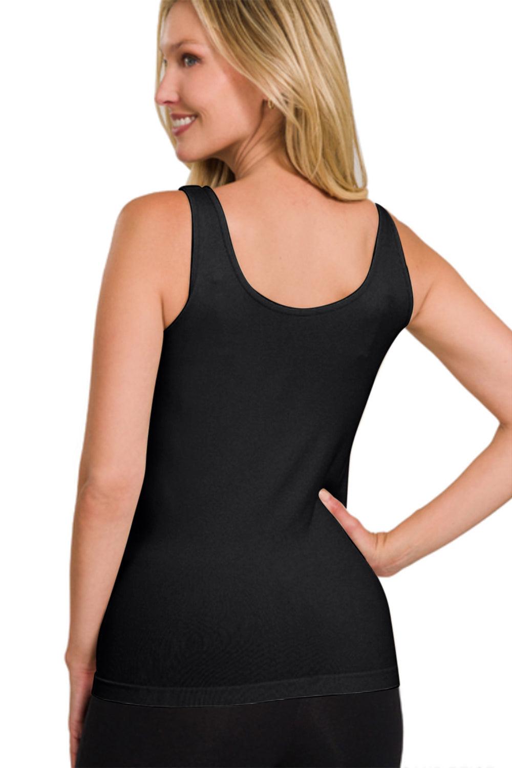 Zenana FRONT & BACK 2-WAY V-NECK / U-NECK SEAMLESS TANK Carauana Store