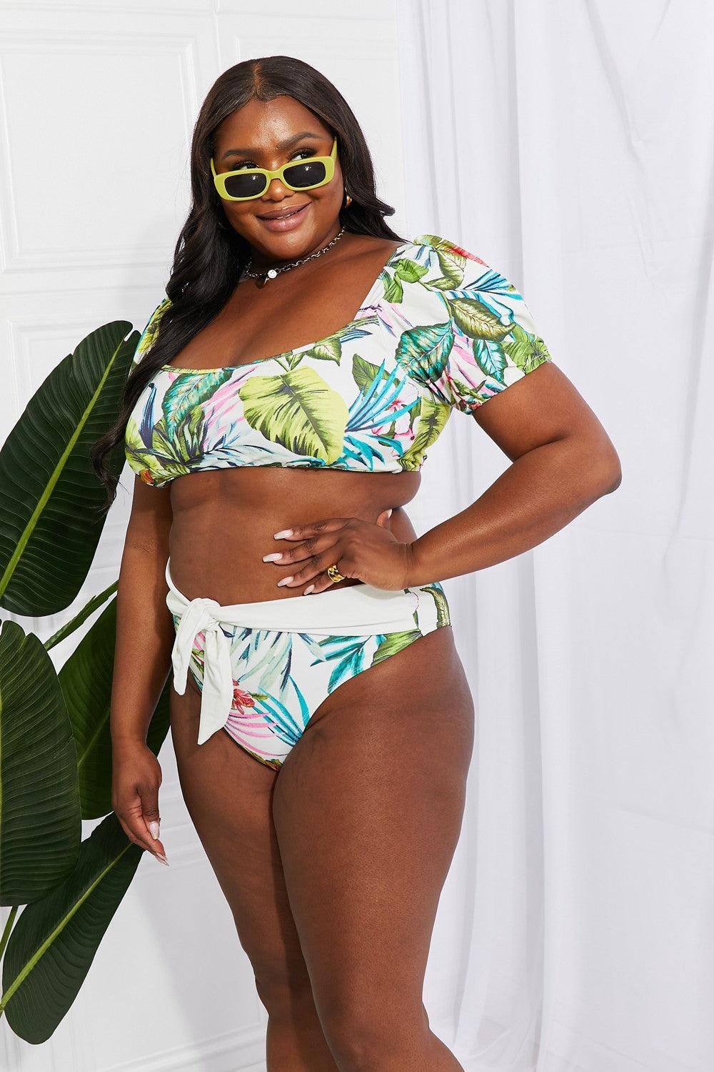 Marina West Swim Vacay Ready Puff Sleeve Bikini in Floral Carauana Store