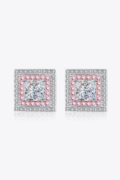 Moissanite Square Stud Earrings Carauana Store
