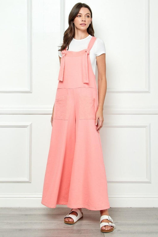Veveret Wide Strap French Terry Overalls Carauana Store
