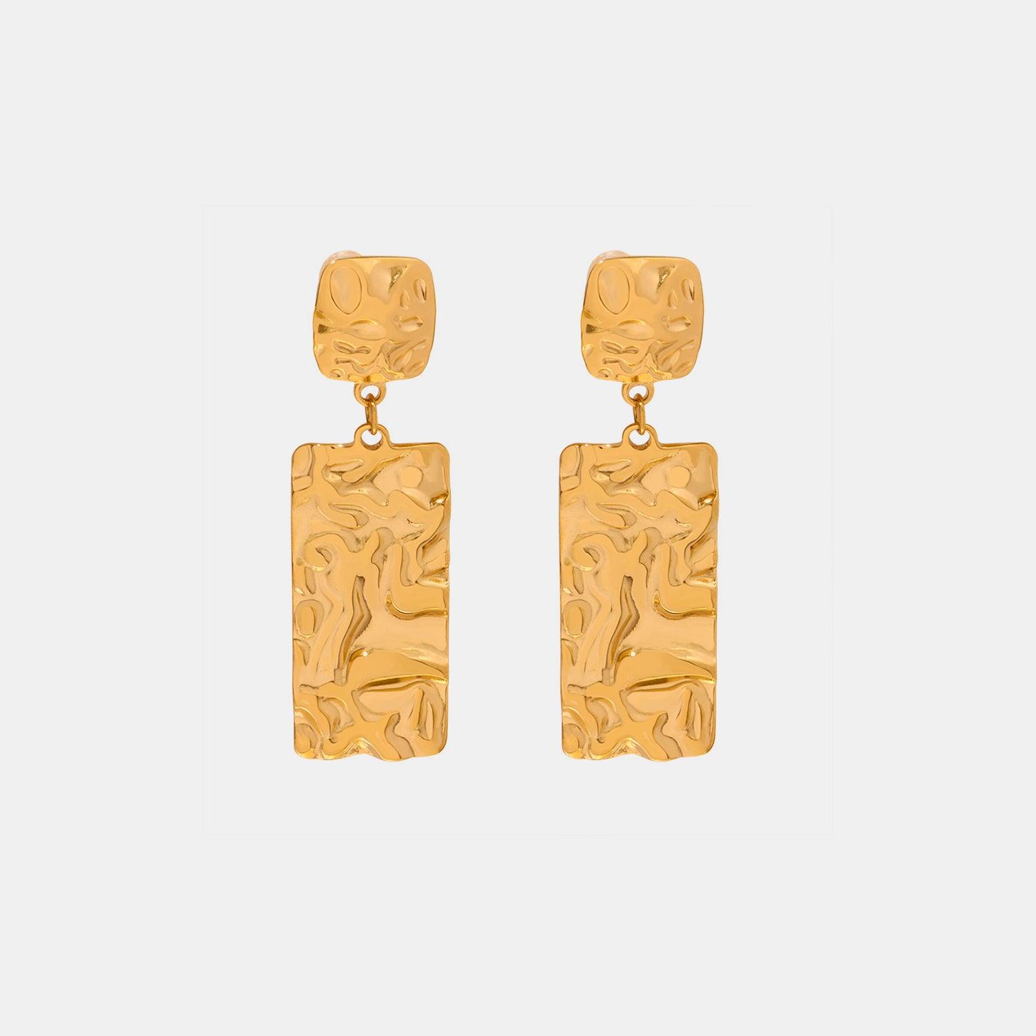 Titanium Steel Textured Geometric Earrings Carauana Store