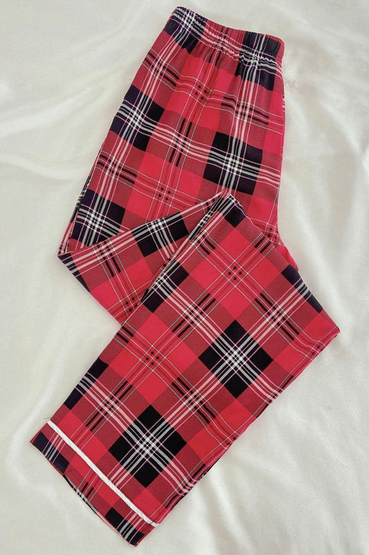 Plaid Tied Loungewear Pants Carauana Store