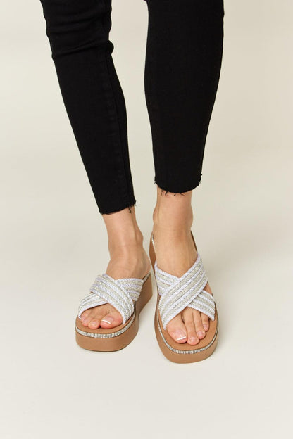 Forever Link Rhinestone Platform Wedge Sandals Carauana Store
