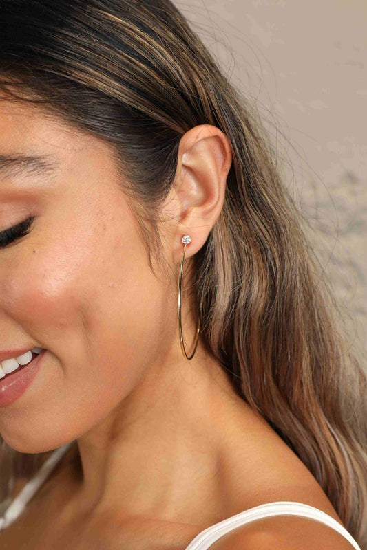 Adored 925 Sterling Silver Moissanite Hoop Earrings Carauana Store