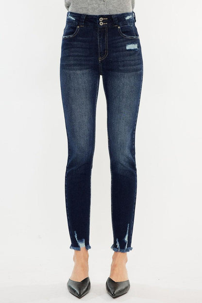 Kancan Full Size Cat's Whiskers Raw Hem High Waist Jeans Carauana Store