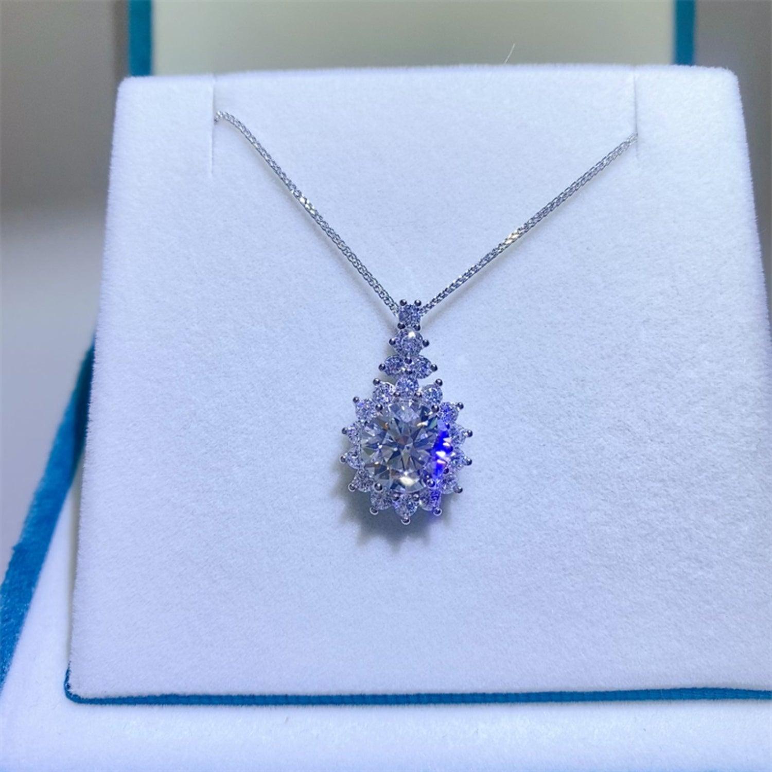 5 Carat Moissanite 925 Sterling Silver Pendant Necklace Carauana Store