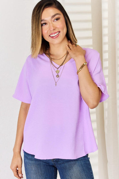Zenana Texture Short Sleeve T-Shirt Carauana Store