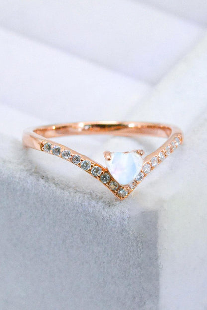 Moonstone Heart-Shaped Ring Carauana Store