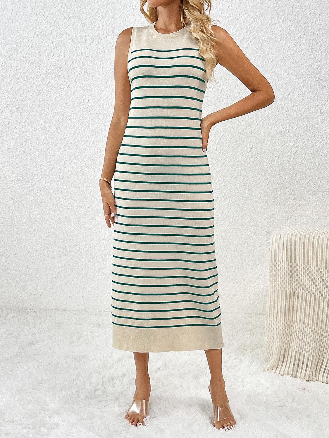 Round Neck Sleeve Midi Knit Dress Carauana Store