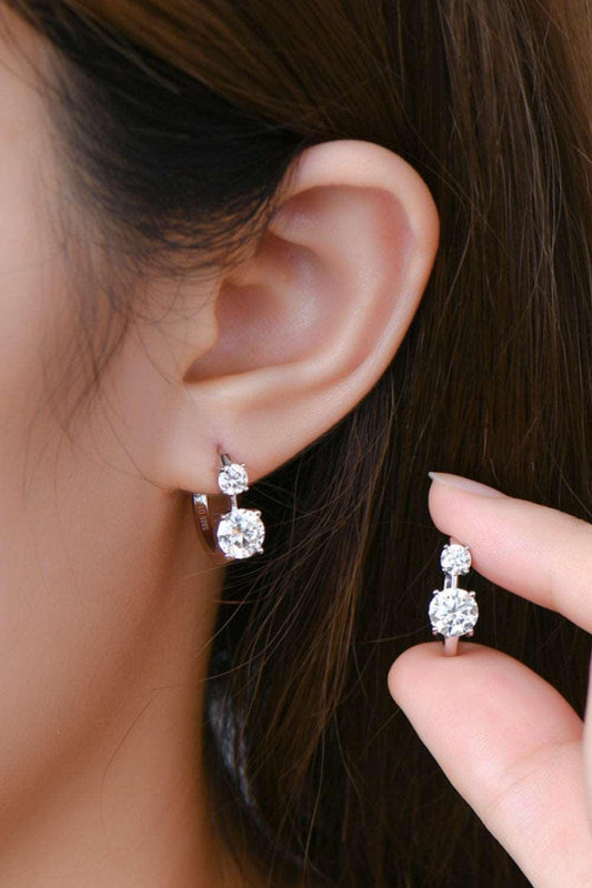 1.3 Carat Moissanite 925 Sterling Silver Earrings Carauana Store