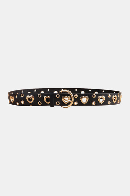 Heart Shape Alloy Detail PU Leather Belt Carauana Store