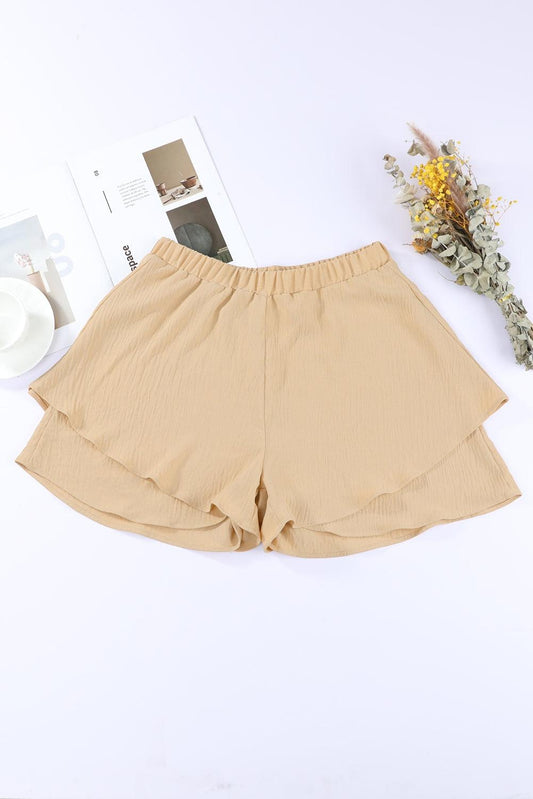 Layered Elastic Waist Shorts Carauana Store