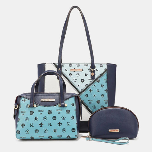 Nicole Lee USA 3-Piece Color Block Handbag Set Carauana Store