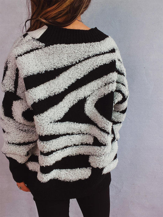 Contrast Button Up Long Sleeve Cardigan Carauana Store
