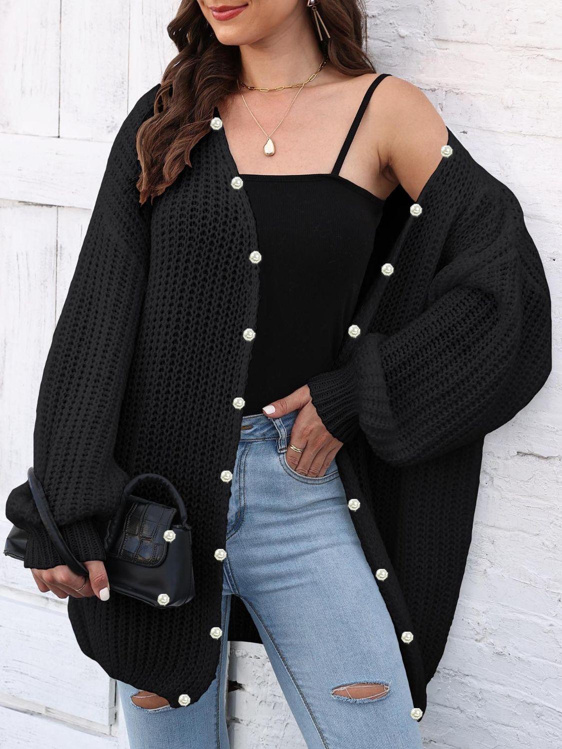 Open Front Long Sleeve Cardigan Carauana Store