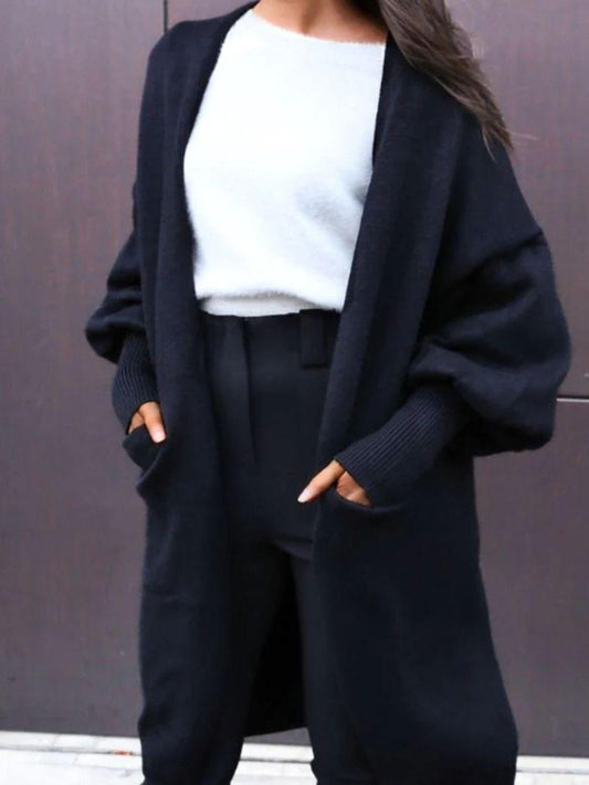 Perfee Open Front Dropped Shoulder Cardigan Carauana Store