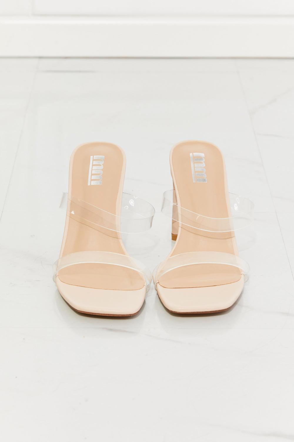 MMShoes Walking On Air Transparent Double Band Heeled Sandal Carauana Store
