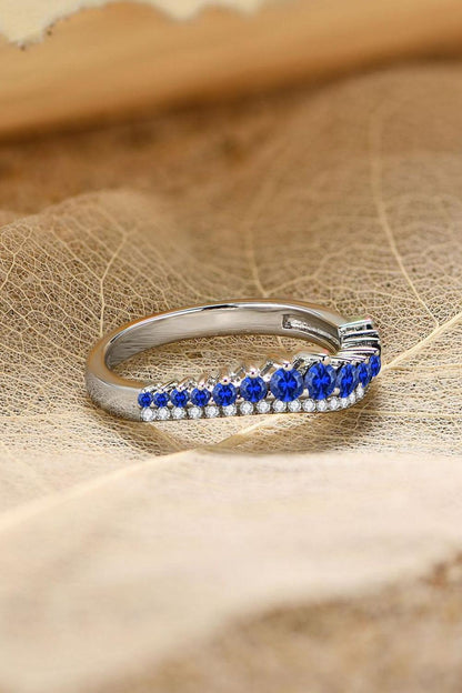 Lab-Grown Sapphire 925 Sterling Silver Rings Carauana Store