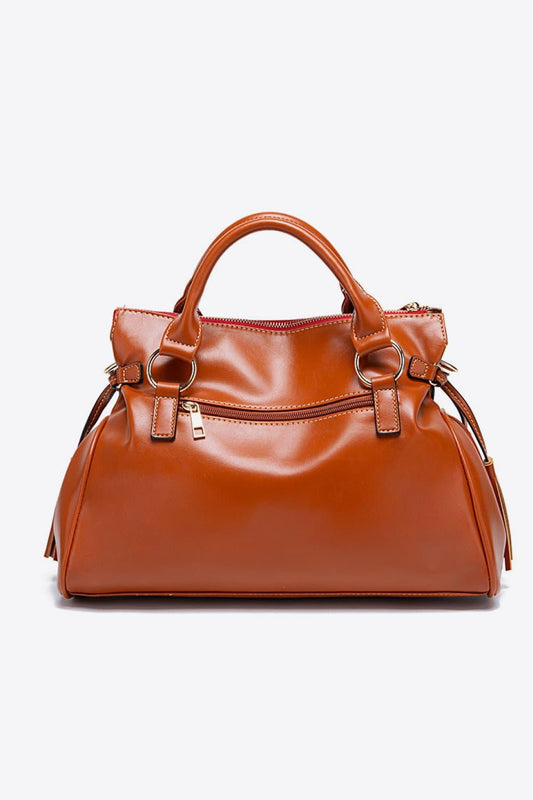 PU Leather Handbag with Tassels Carauana Store